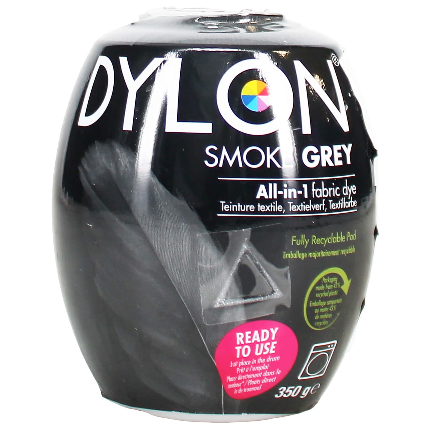 DYLON 350G MACHINE ALL-IN-ONE FABRIC DYE POD SMOKE GREY 65