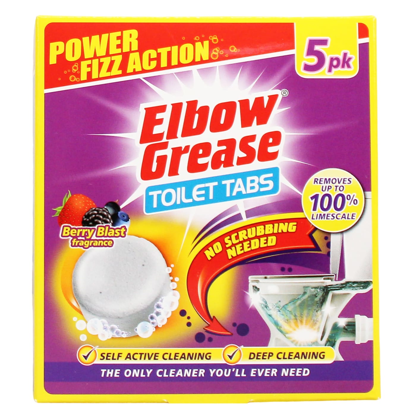 ELBOW GREASE 5X30G TOILET TABLETS BERRY
