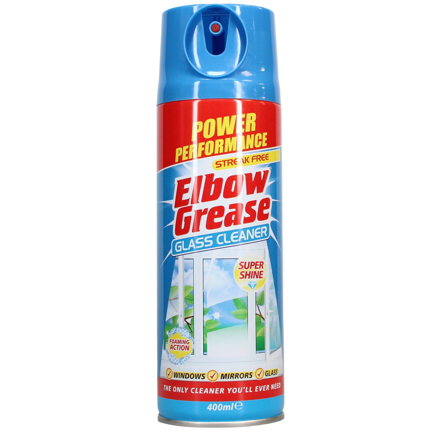ELBOW GREASE GLASS CLEANER AEROSOL 400ML