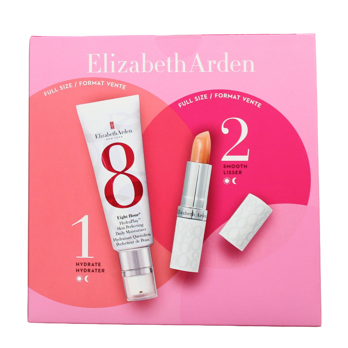 ELIZABETH ARDEN EIGHT HOUR HYDRAPLAY MOISTURE RITUALS SET 2PCS (3.7G LIP PROTECT SPF15 & HYDRA PLAY DAILY MOISTURISER) 45ML