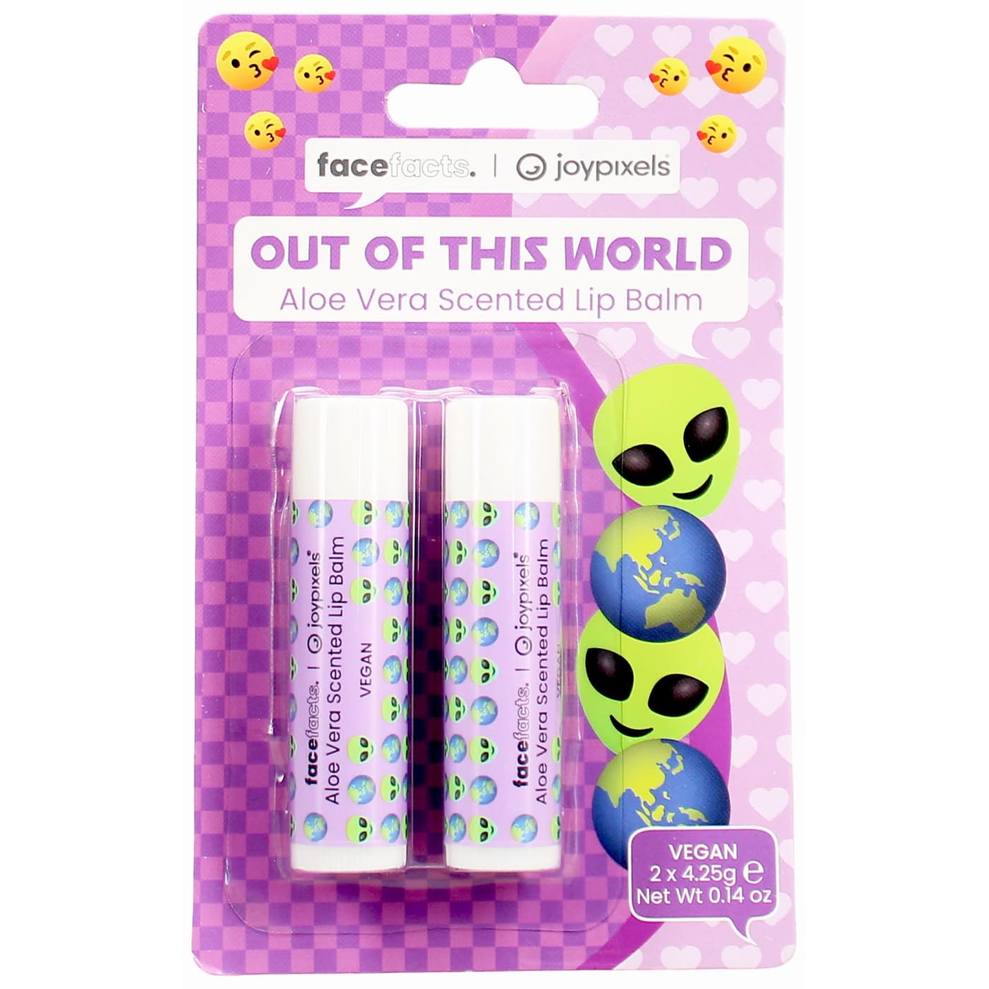 FACE FACTS X JOYPIXELS 2 X 4.25G LIP BALMS OUT OF THIS WORLD WITH ALOE VERA