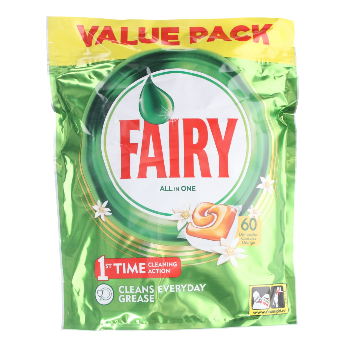 FAIRY ALL IN ONE ORANGE DISHWASHER TABS 60'S