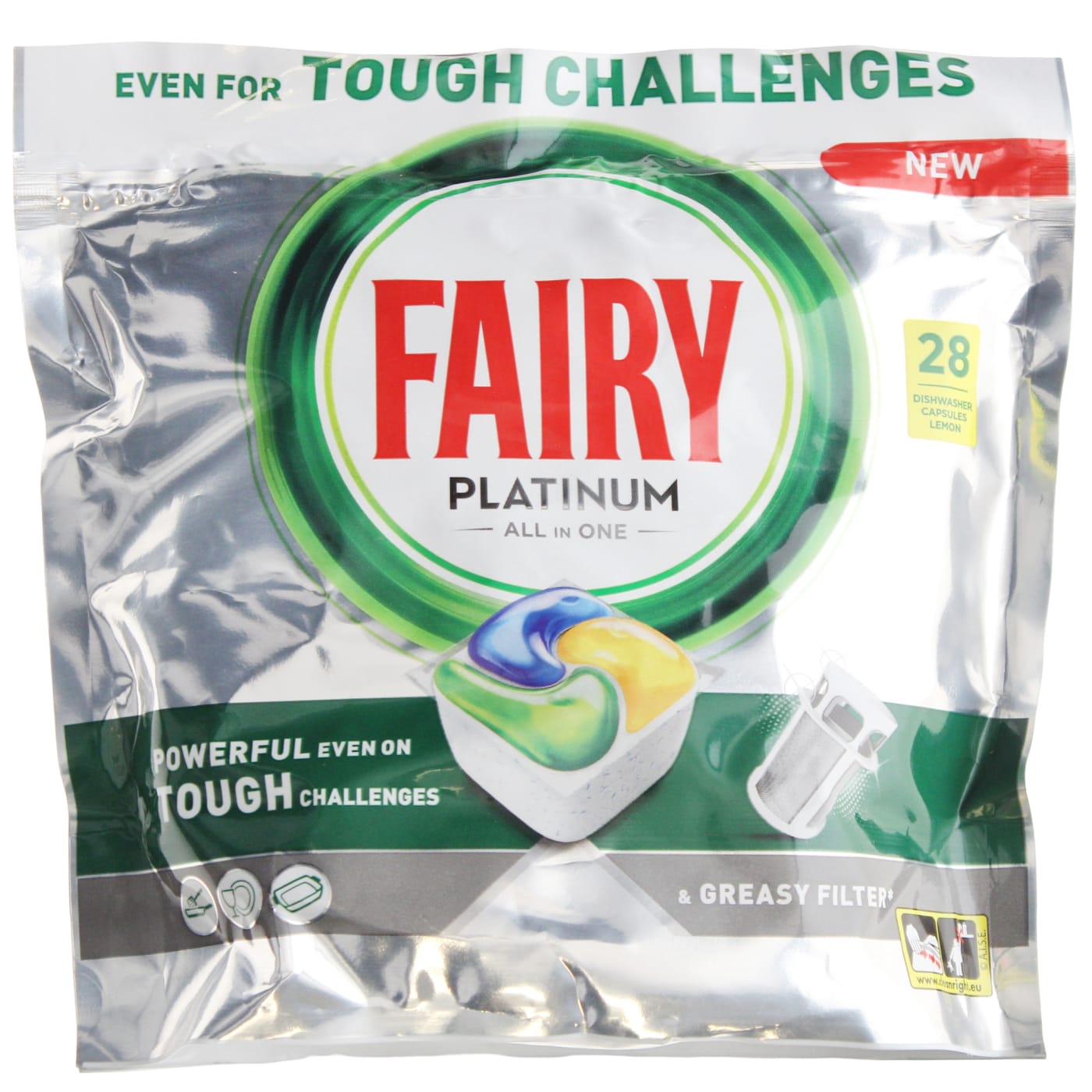 FAIRY PLATINUM DISHWASHER TABLETS LEMON 28'S