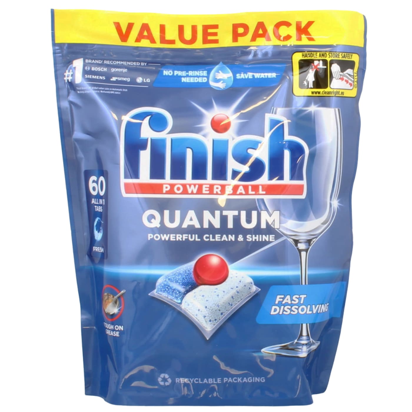 FINISH QUANTUM ALL IN ONE DISHWASHER TABLETS 60'S