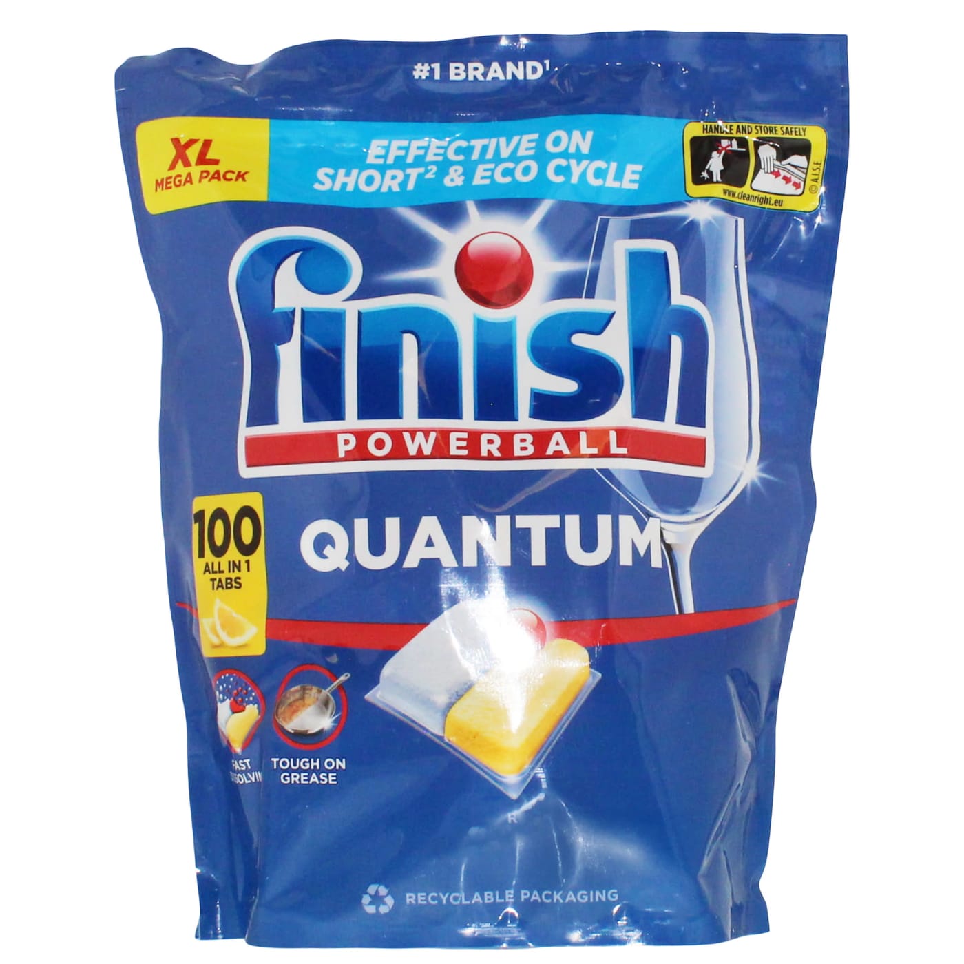 FINISH QUANTUM ALL IN 1 DISHWASHER TABLETS LEMON SPARKLE 100'S