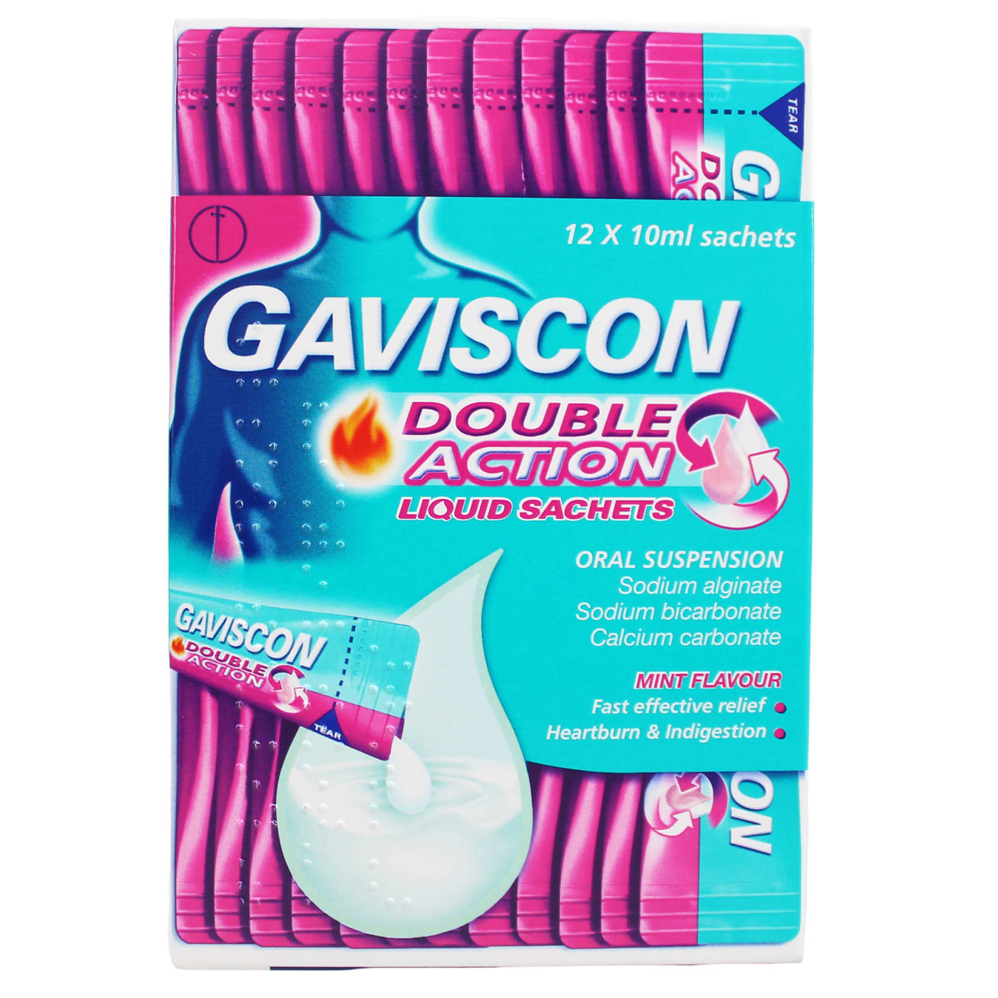 GAVISCON DOUBLE ACTION LIQUID SACHETS 12'S 10ML