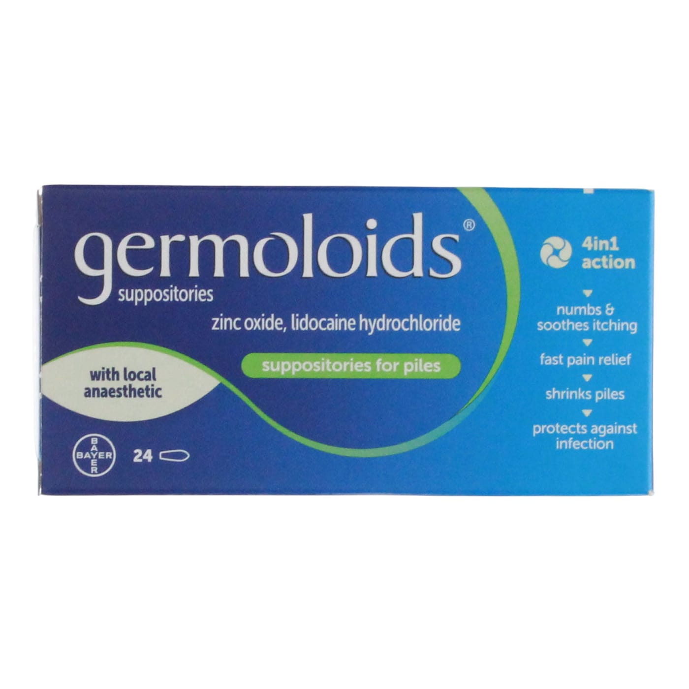 GERMOLOIDS TRIPLE ACTION SUPPOSITORIES 24'S