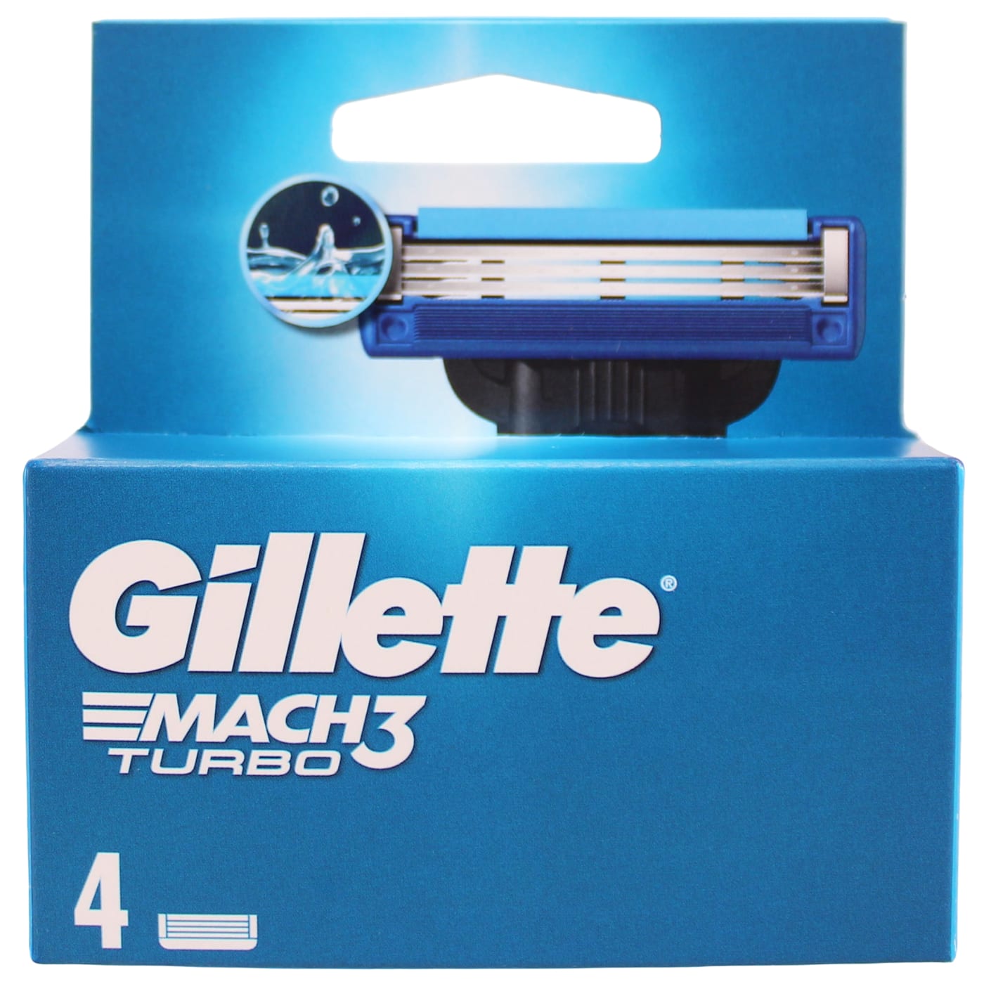 GILLETTE MACH 3 TURBO BLADES 4'S (NEW PACK)