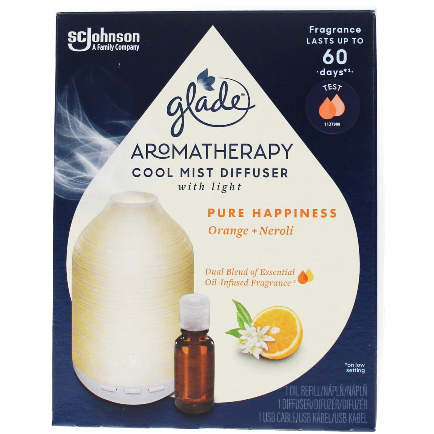 GLADE AROMATHERAPY MIST DIFFUSER STARTER KIT PURE HAPPINESS (DIFFUSER & REFILL)