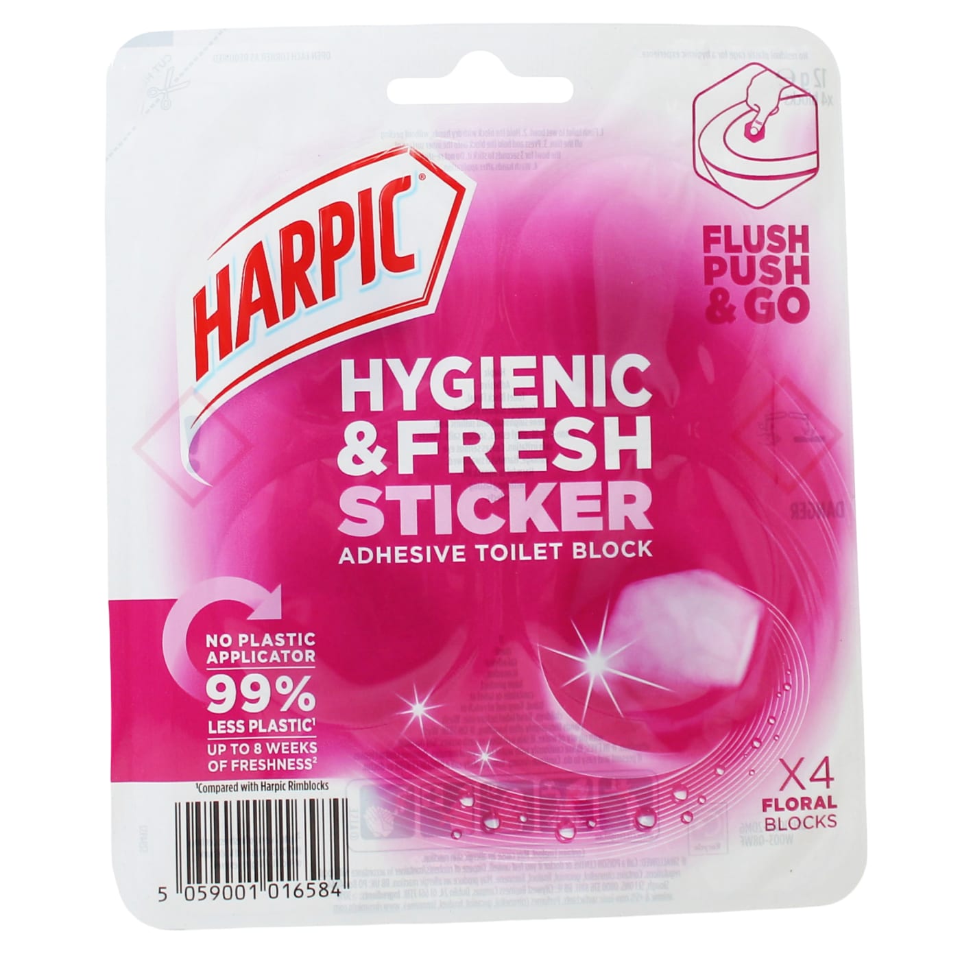 HARPIC 4 X 12G HYGENIC & FRESH TOILET STICKERS FLORAL