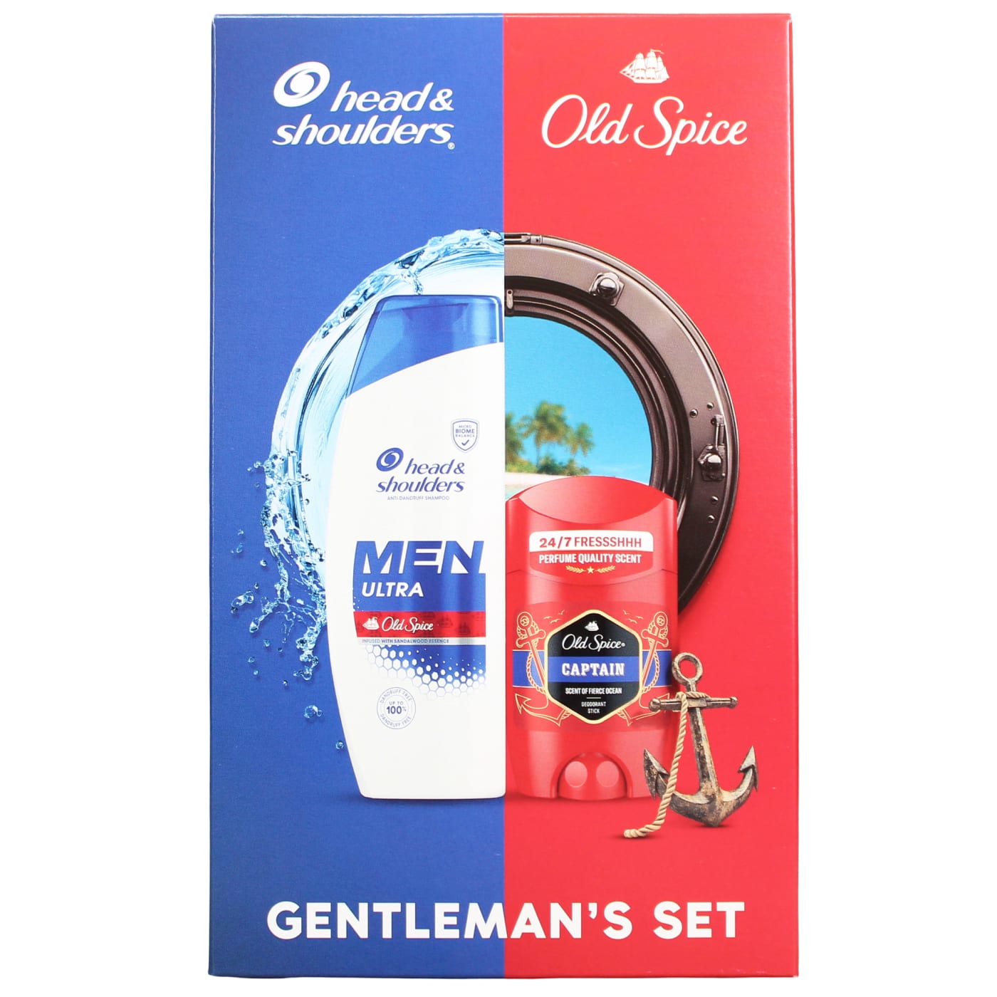 HEAD & SHOULDERS & OLD SPICE MENS ULTRA GIFT SET 2PC ( SHAMPOO MEN ULTRA, 50ML DEODERANT STICK OLD SPICE CAPTAIN) 330ML