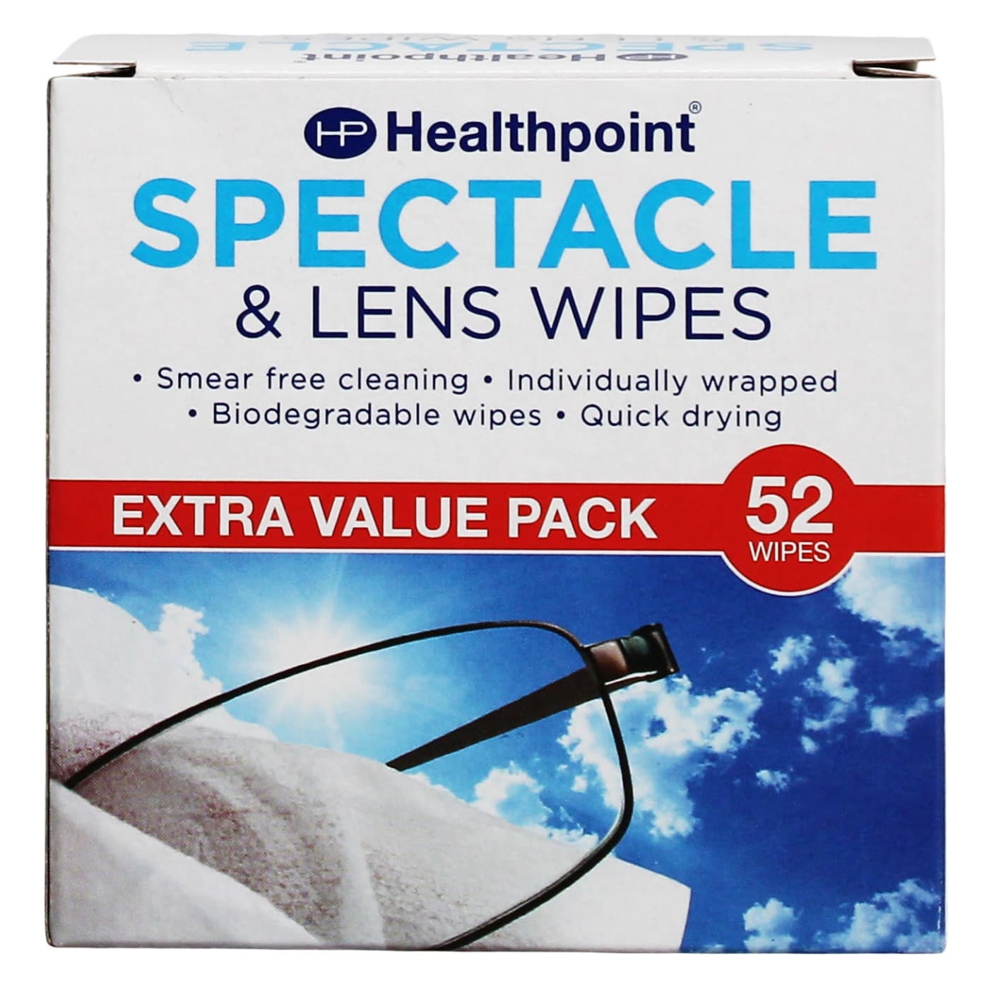 HEALTHPOINT SPECTACLE & LENS WIPES 52'S