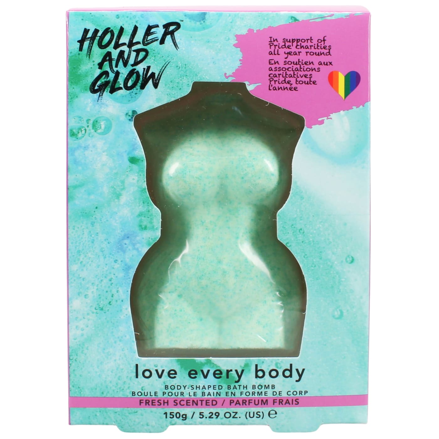 HOLLER & GLOW 150G BATH BOMB LOVE EVERY BODY