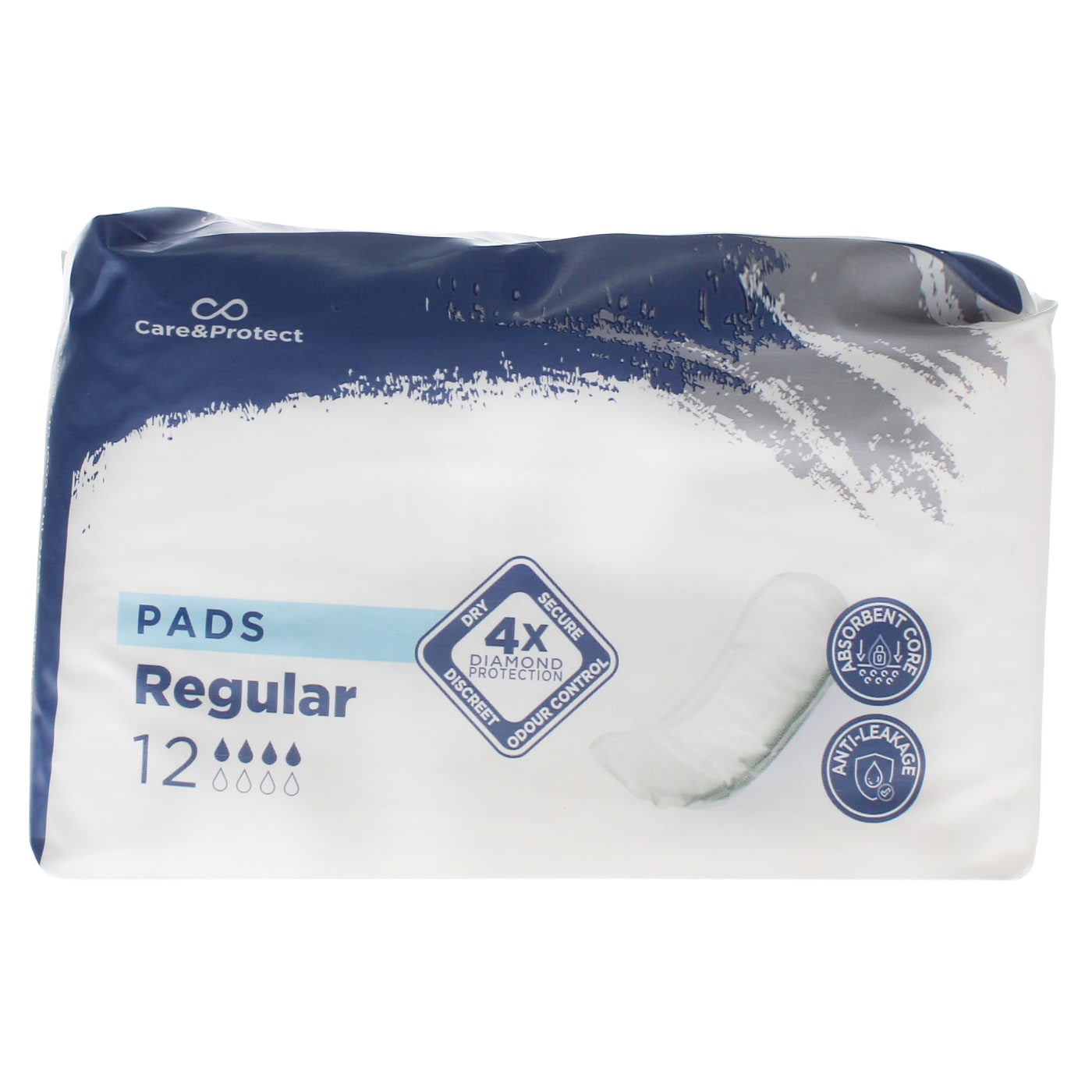 INTERLUDE CARE & PROTECT INCONTINENCE PADS NORMAL 12 PACK