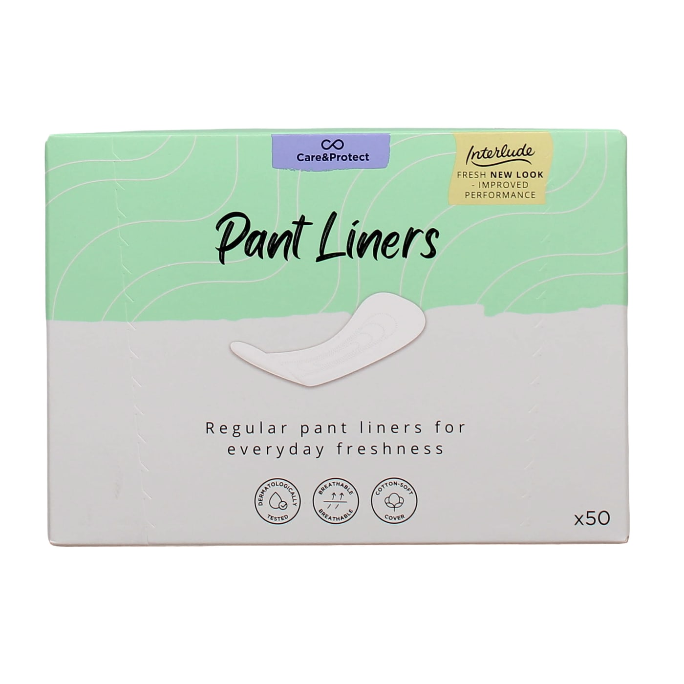 INTERLUDE CARE & PROTECT PANTY LINERS 50 PACK
