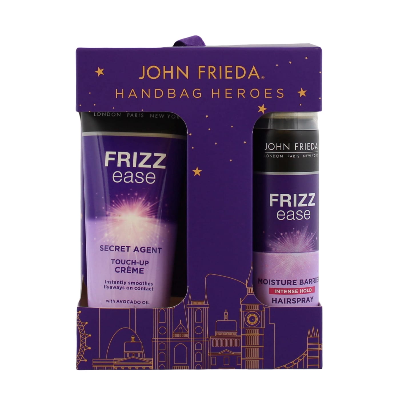 JOHN FRIEDA HANDBAG HEROES FRIZZ EASE GIFT SET 2PC ( TOUCH UP CRÈME & 75ML HAIRSPRAY) 100ML