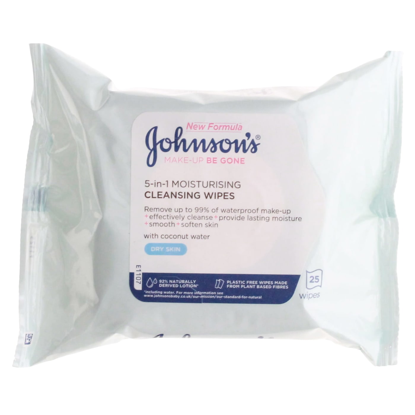 JOHNSONS MAKE UP BE GONE FACE WIPES MOISTURISING FOR DRY SKIN 25'S
