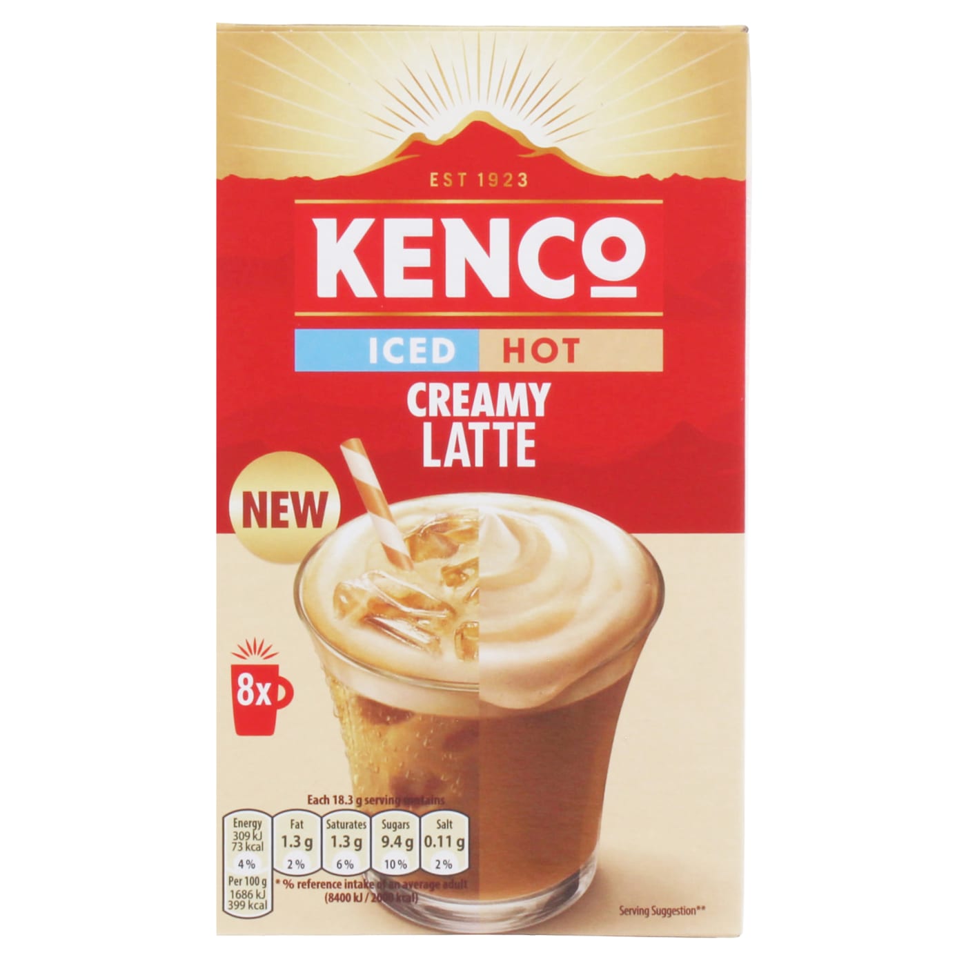 KENCO 8X18.3G ICED/HOT COFFEE SACHETS CREAMY LATTE