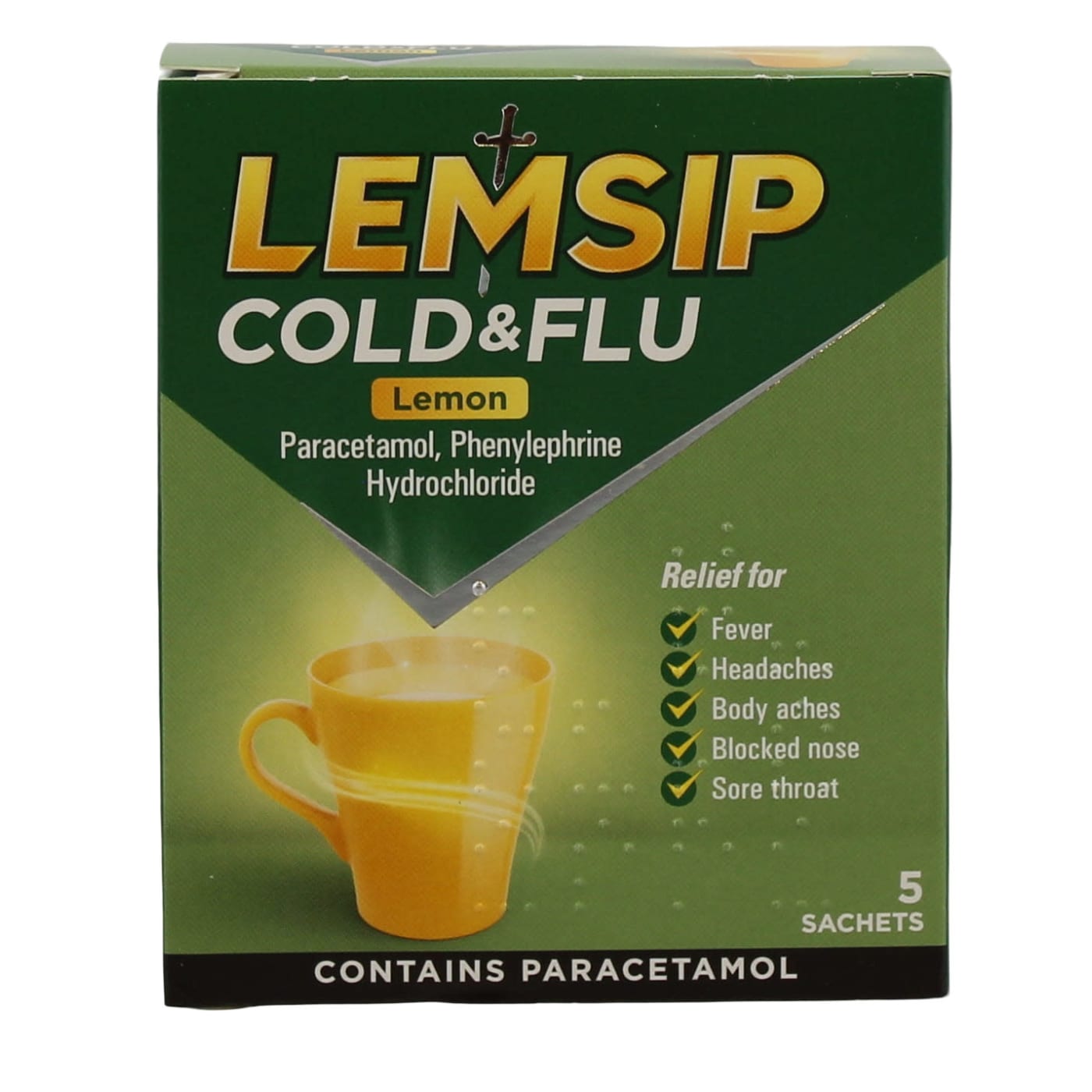 LEMSIP COLD & FLU SACHETS LEMON 5'S