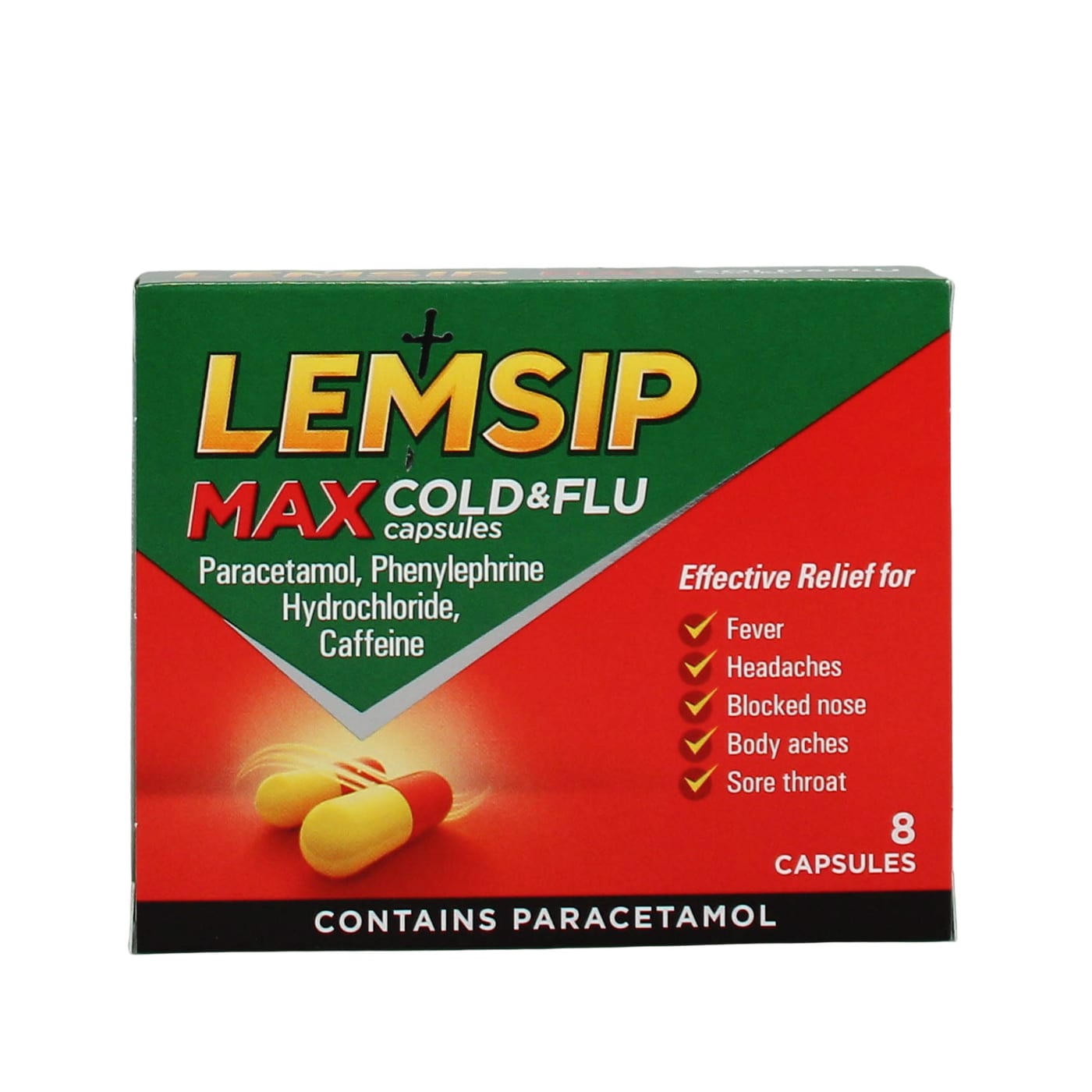 LEMSIP MAX COLD&FLU CAPSULES 8'S