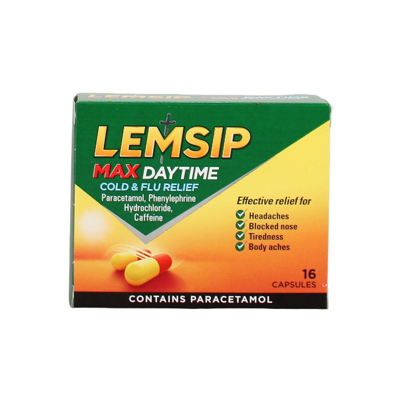 LEMSIP MAX DAYTIME CAPSULES 16'S