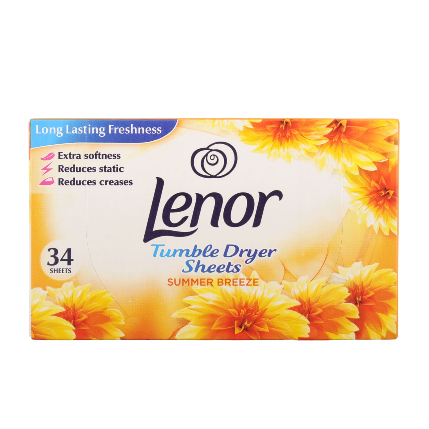 LENOR TUMBLE DRYER SHEETS SUMMER BREEZE 34PK