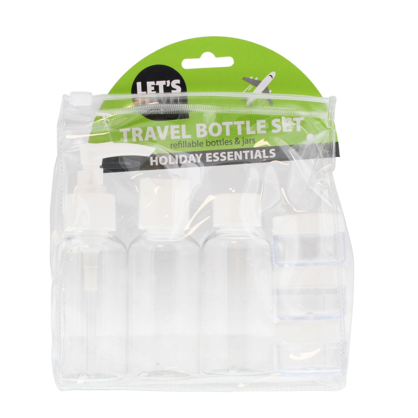 LET’S TRAVEL REFILLABLE BOTTLE & JAR SET 6’S
