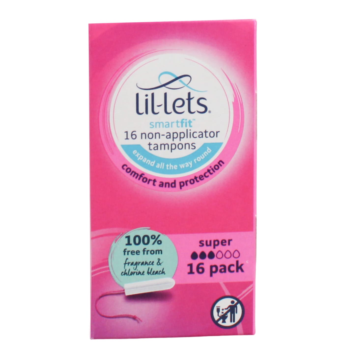 LIL-LETS SMARTFIT NON-APPLICATOR TAMPONS SUPER 16'S