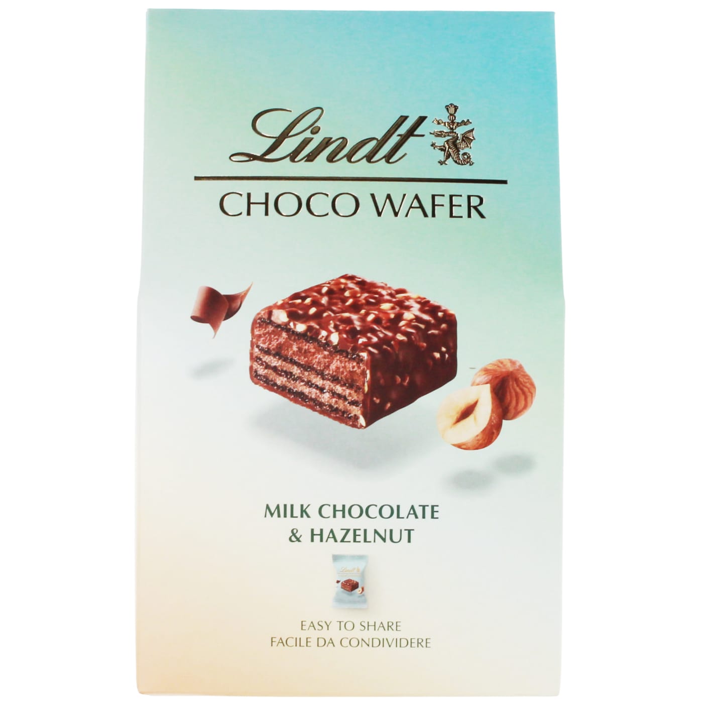 LINDT 135G WAFER MILK CHOCOLATE HAZELNUT