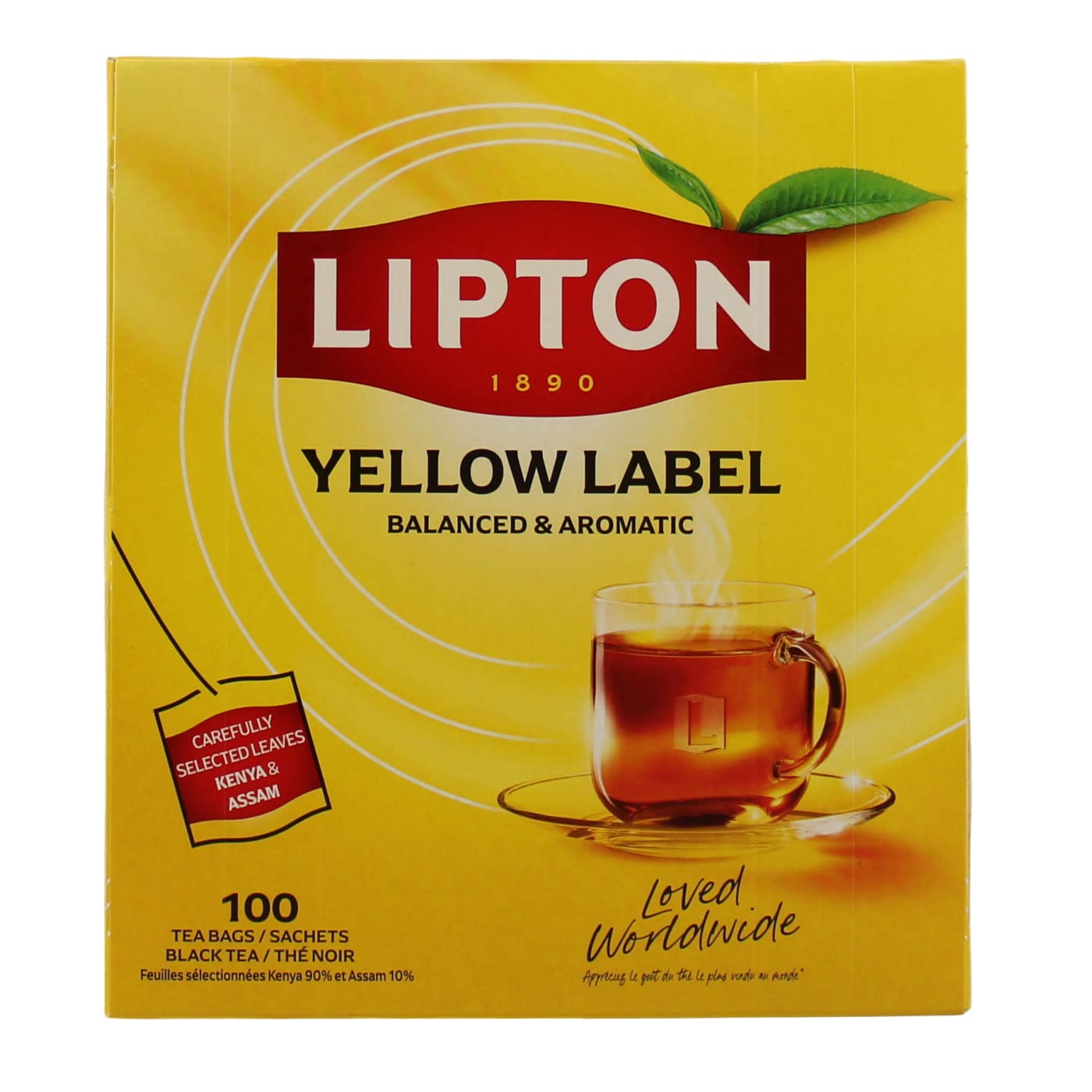 LIPTON TEA BAGS YELLOW LABEL STRING & TAG 100'S