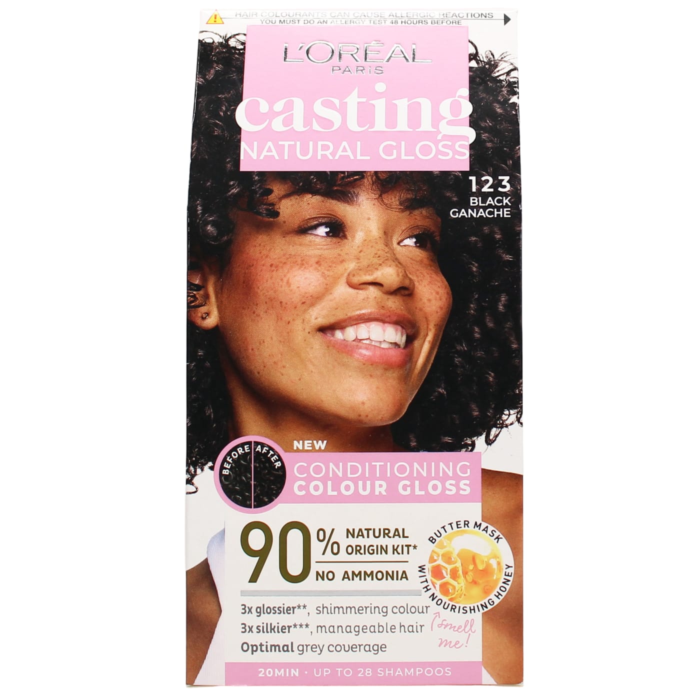 L'OREAL PARIS CASTING NATURAL GLOSS PERMANENT HAIR DYE BLACK GANACHE 123