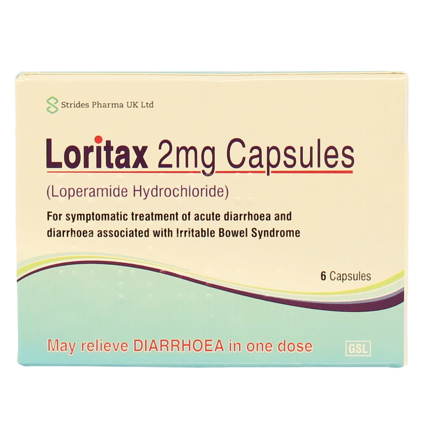 LORITAX 2MG DIARRHOEA RELIEF CAPSULES 6'S