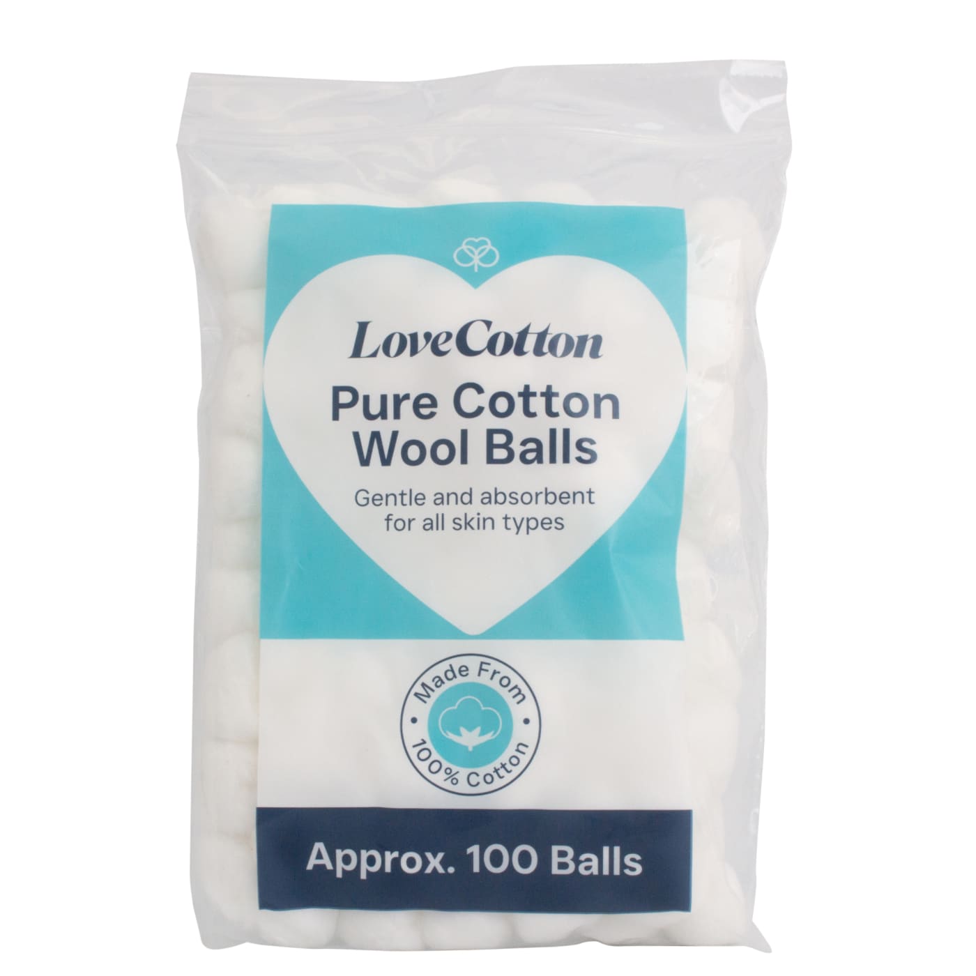 LOVE COTTON COTTON WOOL BALLS 100'S