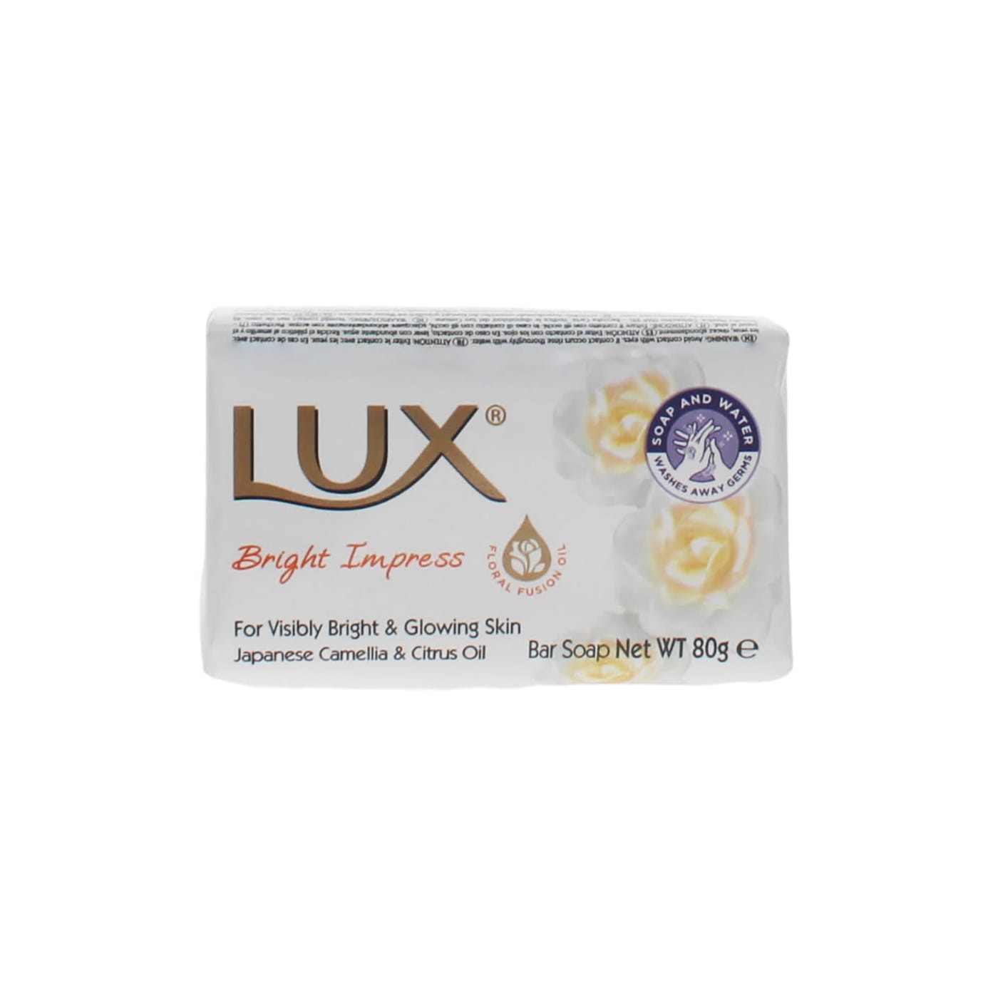 LUX 80G BAR SOAP BRIGHT IMPRESS CAMELLIA & CITRUS OIL