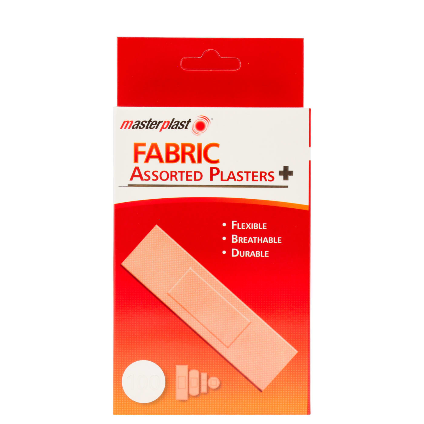 MASTERPLAST FABRIC PLASTERS ASSORTED 100PK