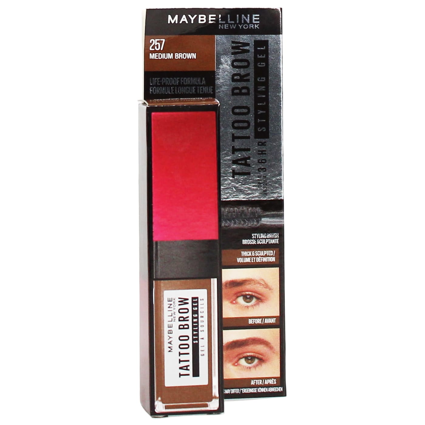 MAYBELLINE TATTOO BROW GEL MEDIUM BROWN