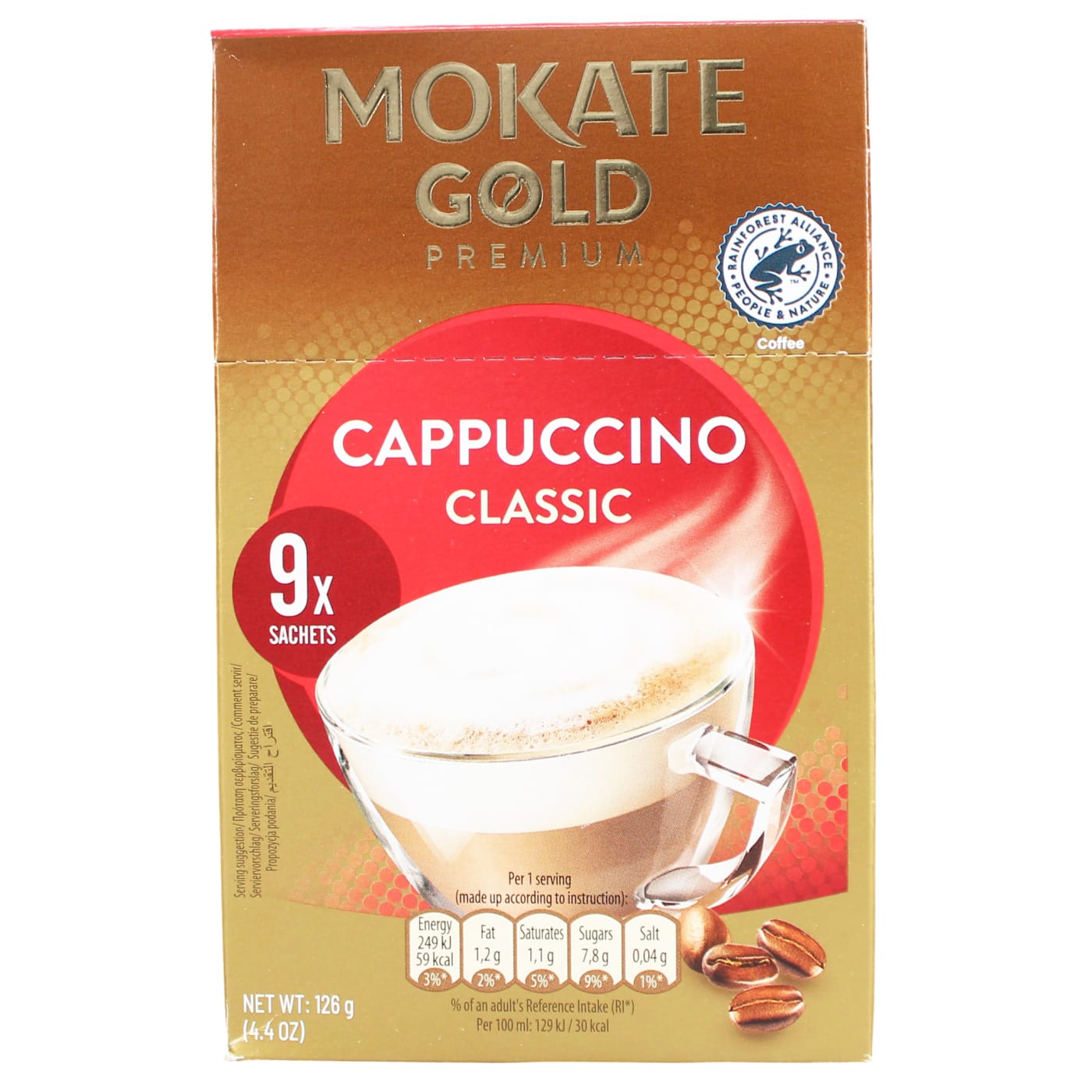 MOKATE GOLD PREMIUM 9X14G CAPPUCCINO CLASSIC