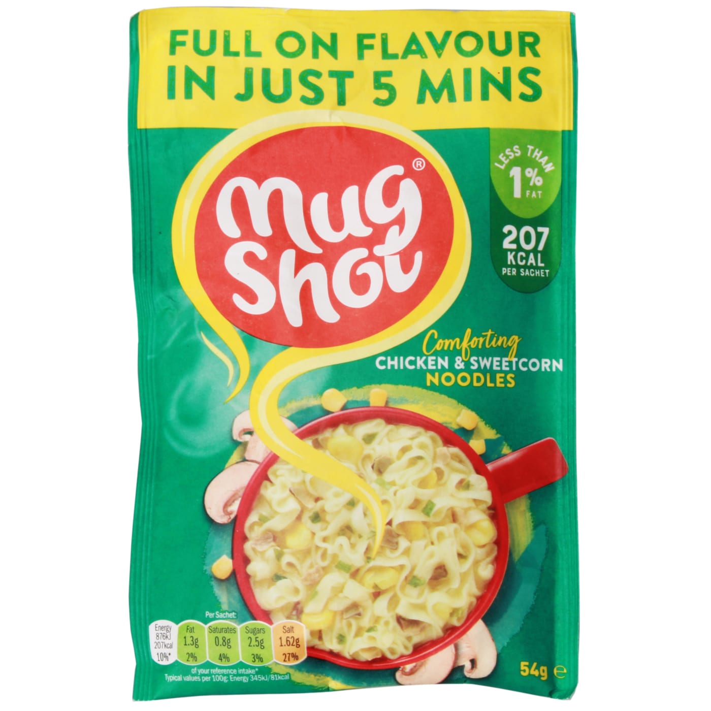 MUGSHOT 54G NOODLES CHICKEN & SWEETCORN