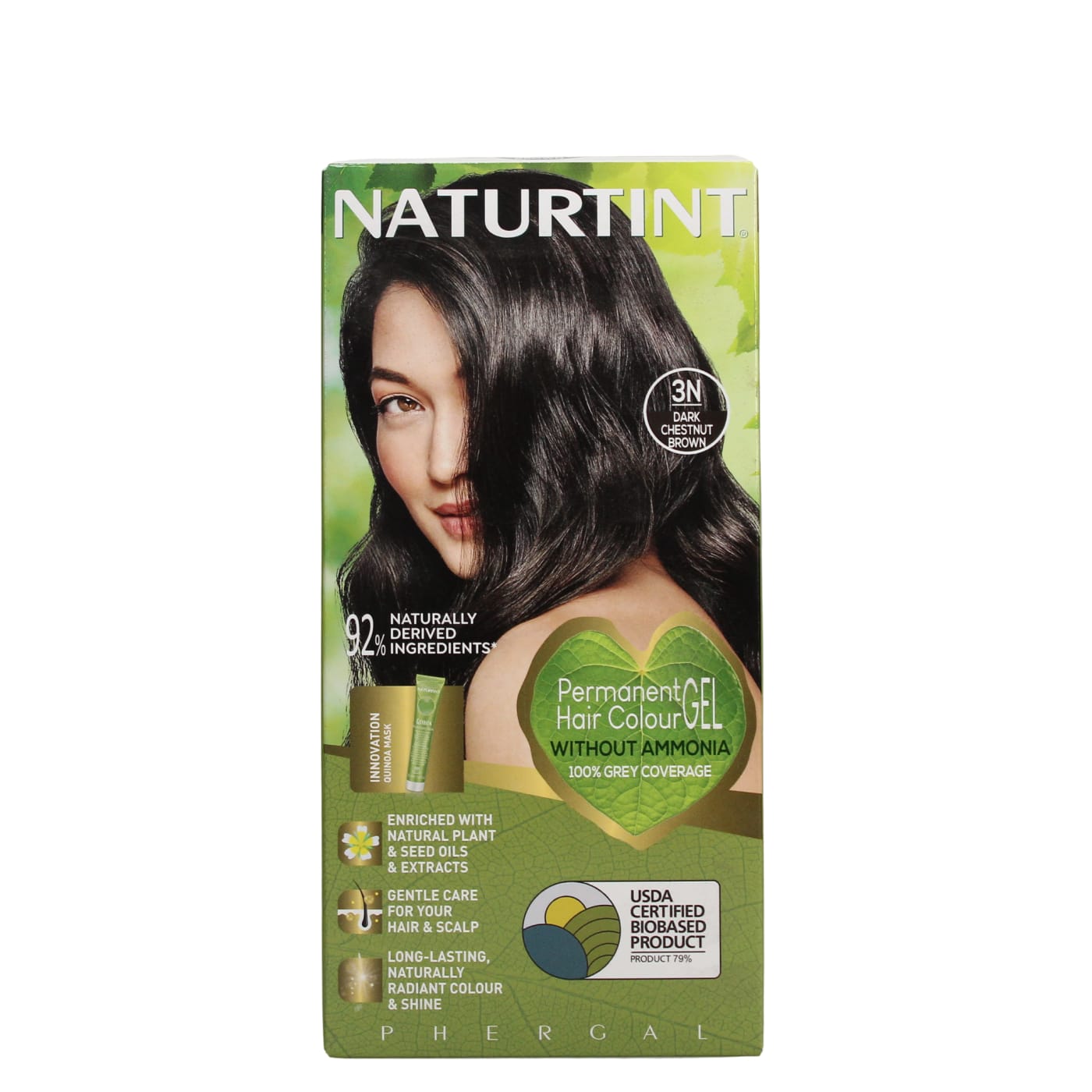 NATURTINT PERMANENT HAIR COLOUR GEL DARK CHESTNUT BROWN 3N