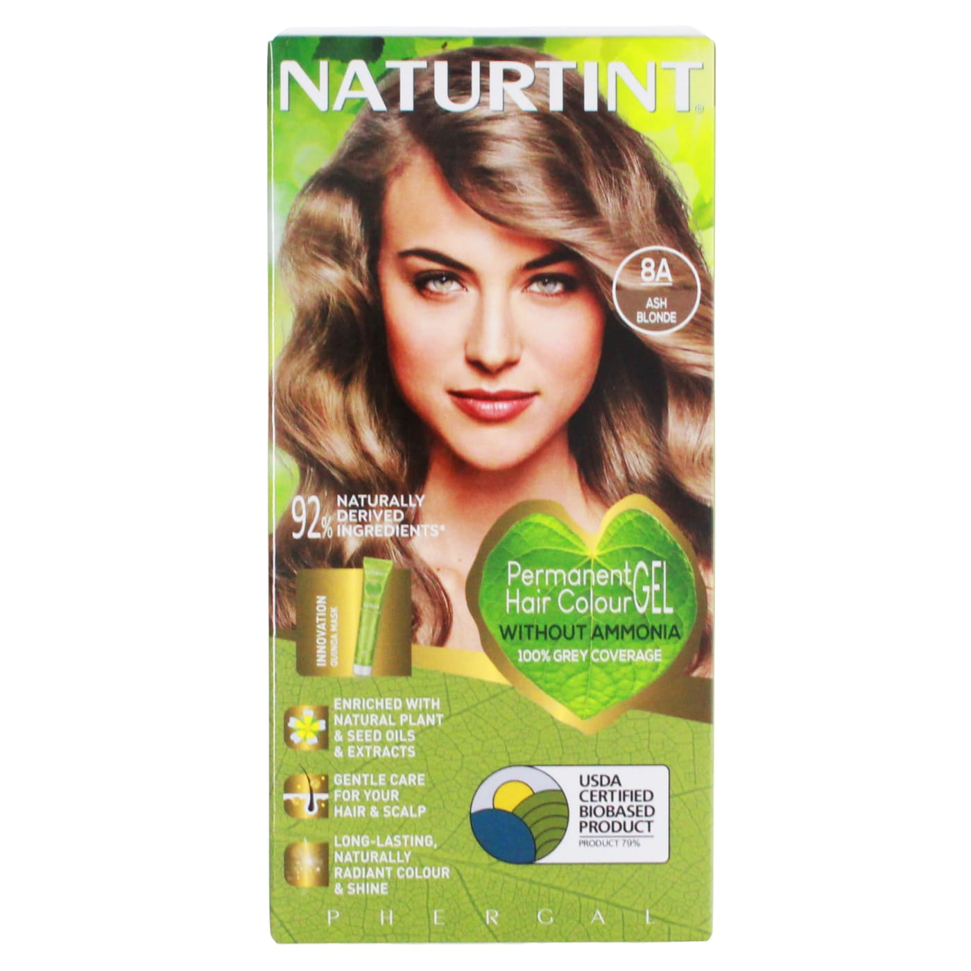 NATURTINT PERMANENT HAIR COLOUR GEL ASH BLONDE 8A