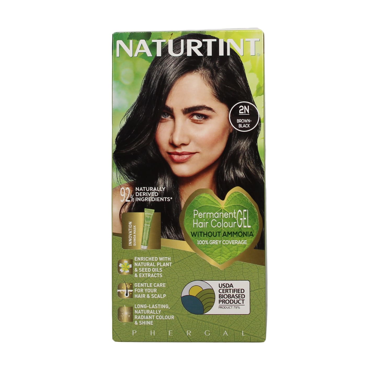NATURTINT PERMANENT HAIR COLOUR GEL BROWN-BLACK 2N