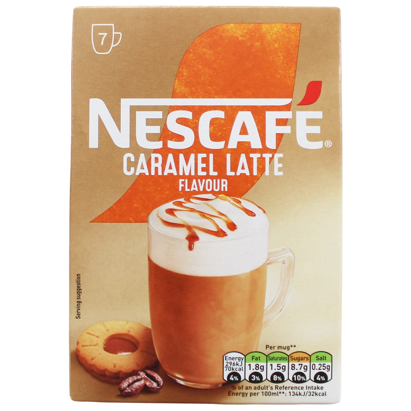 NESCAFE 7X17G SACHETS CARAMEL LATTE (0% VAT)