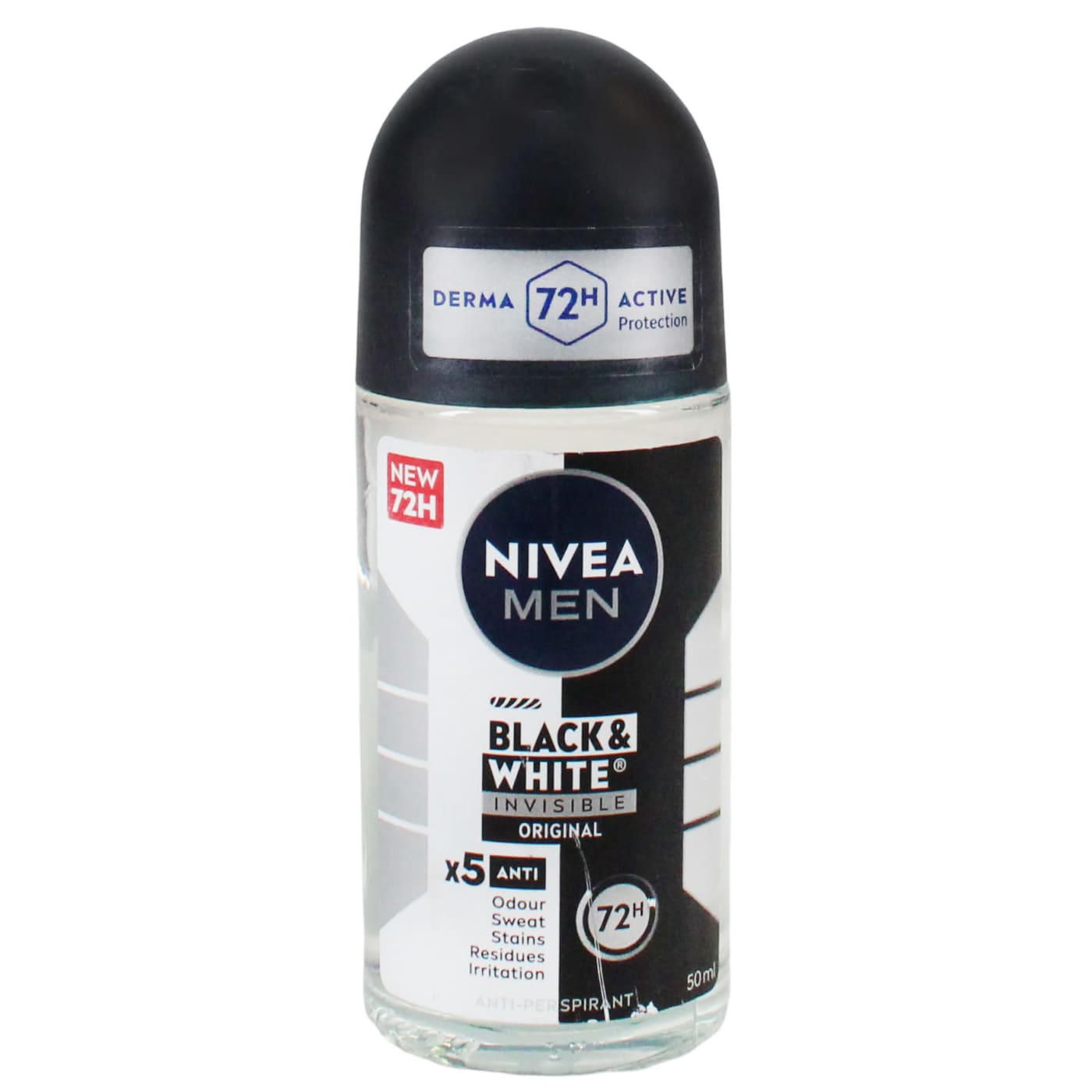 NIVEA MEN ROLL ON ANTI PERSPIRANT INVISIBLE BLACK & WHITE 50ML