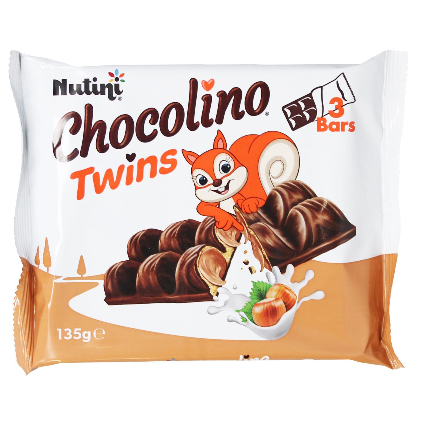 NUTINI 3X45G CHOCOLINO TWINS HAZELNUT