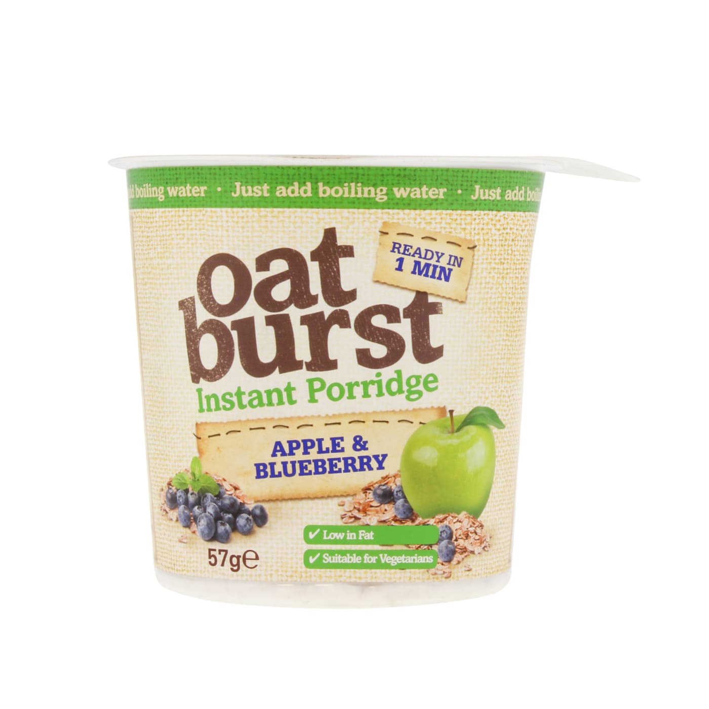 OATBURST 57G PORRIDGE POT APPLE & BLUEBERRY