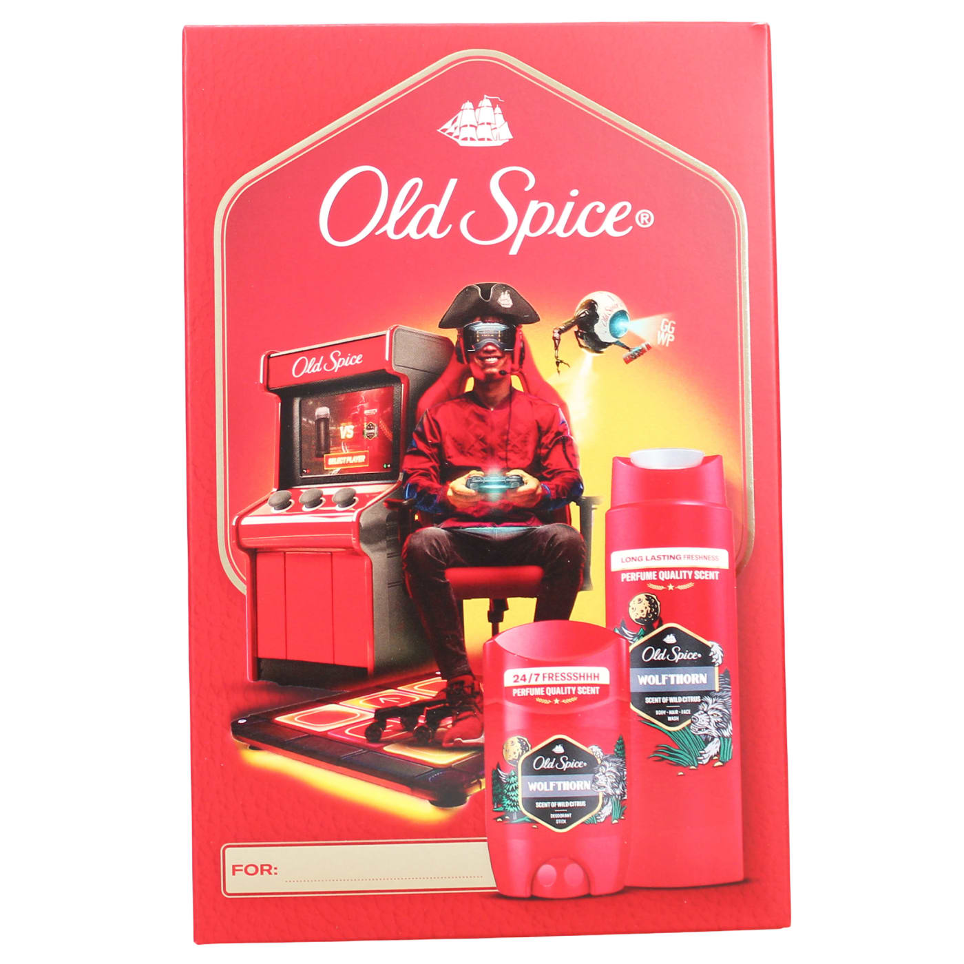 OLD SPICE GAMER WOLFTHORN GIFT SET 2PC ( SHOWER GEL & 50ML DEODORANT STICK) 250ML