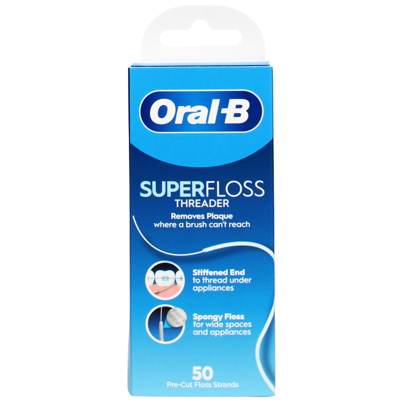 ORAL-B SUPER FLOSS THREADER PRE-CUT FLOSS STRANDS 50'S