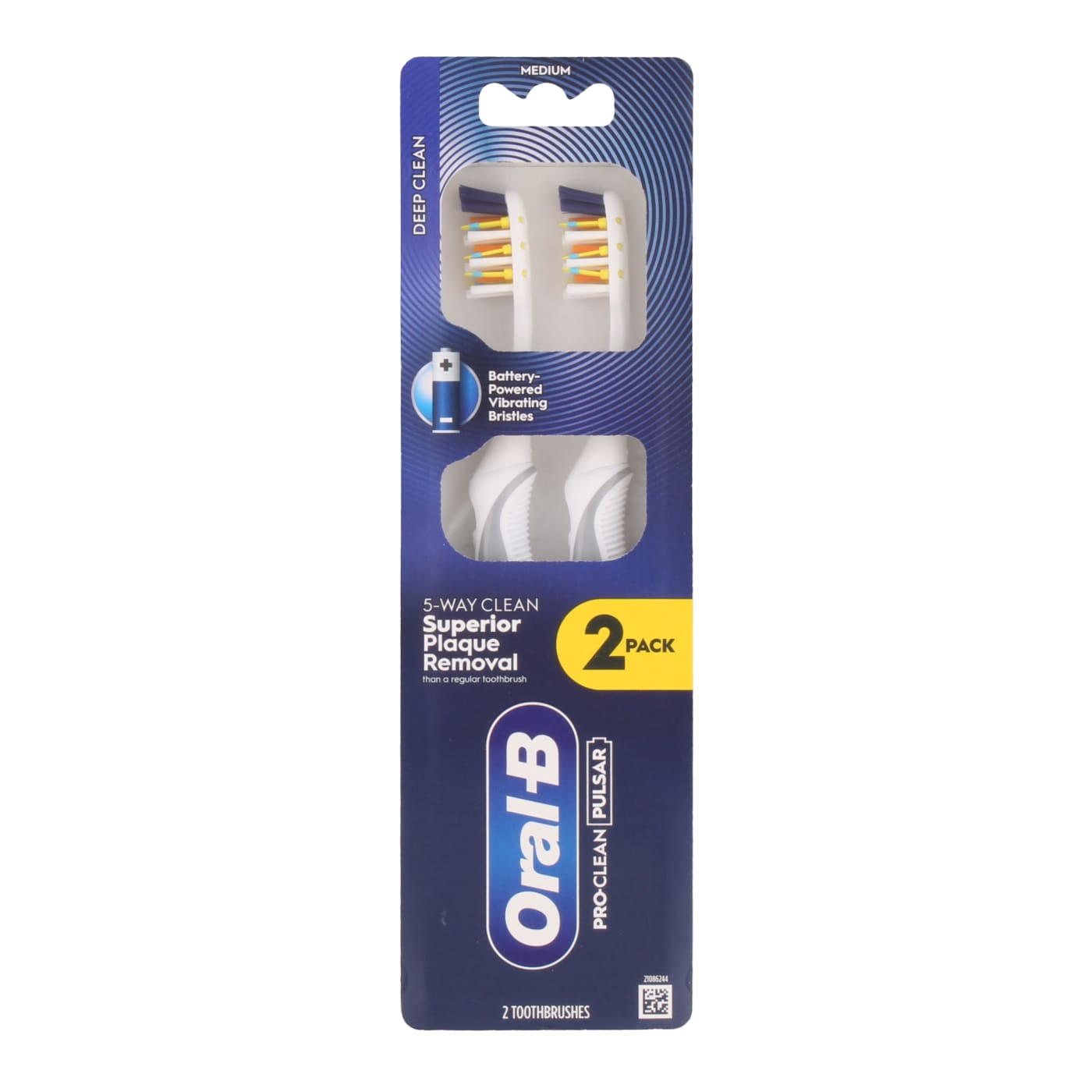 ORAL-B PULSAR PRO CLEAN TOOTHBRUSH MEDIUM 2 PACK