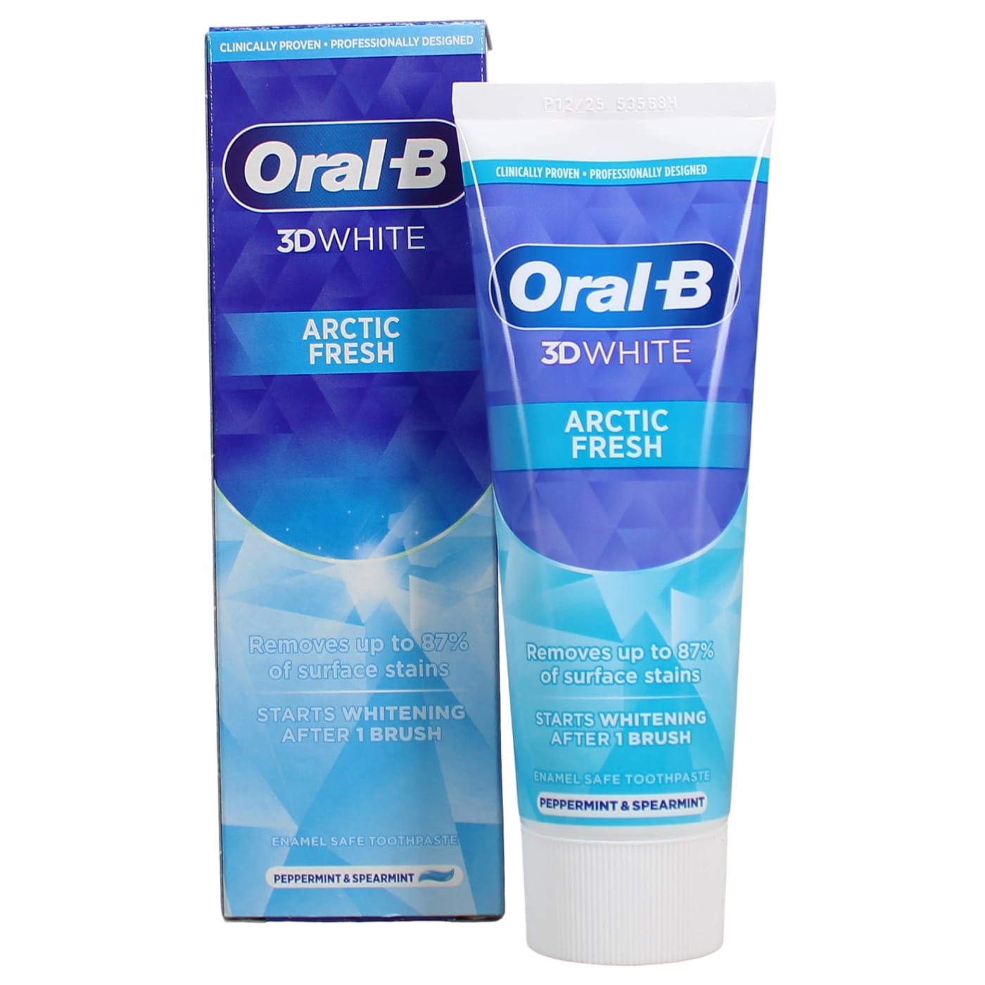 ORAL-B 3D WHITE TOOTHPASTE ARCTIC FRESH PEPPERMINT & SPEARMINT 75ML