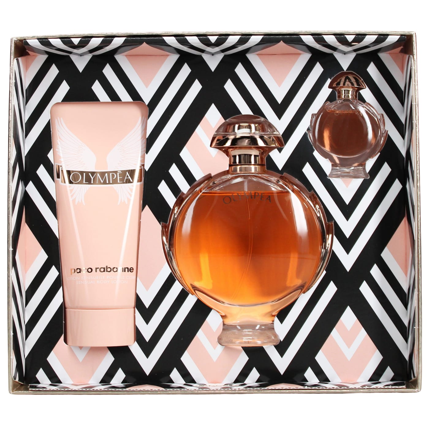 PACO RABANNE OLYMPEA TRIO GIFT SET 3PC EDP SPRAY, 6ML EDP SPRAY & 100ML BODY LOTION) (80ML